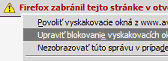 Zablokované vyskakujúce okno